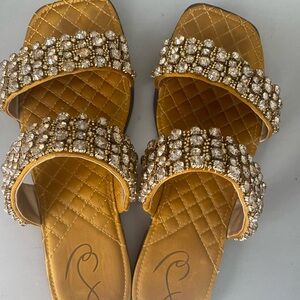 Sam Edelman Gold Rhinestone Sandals